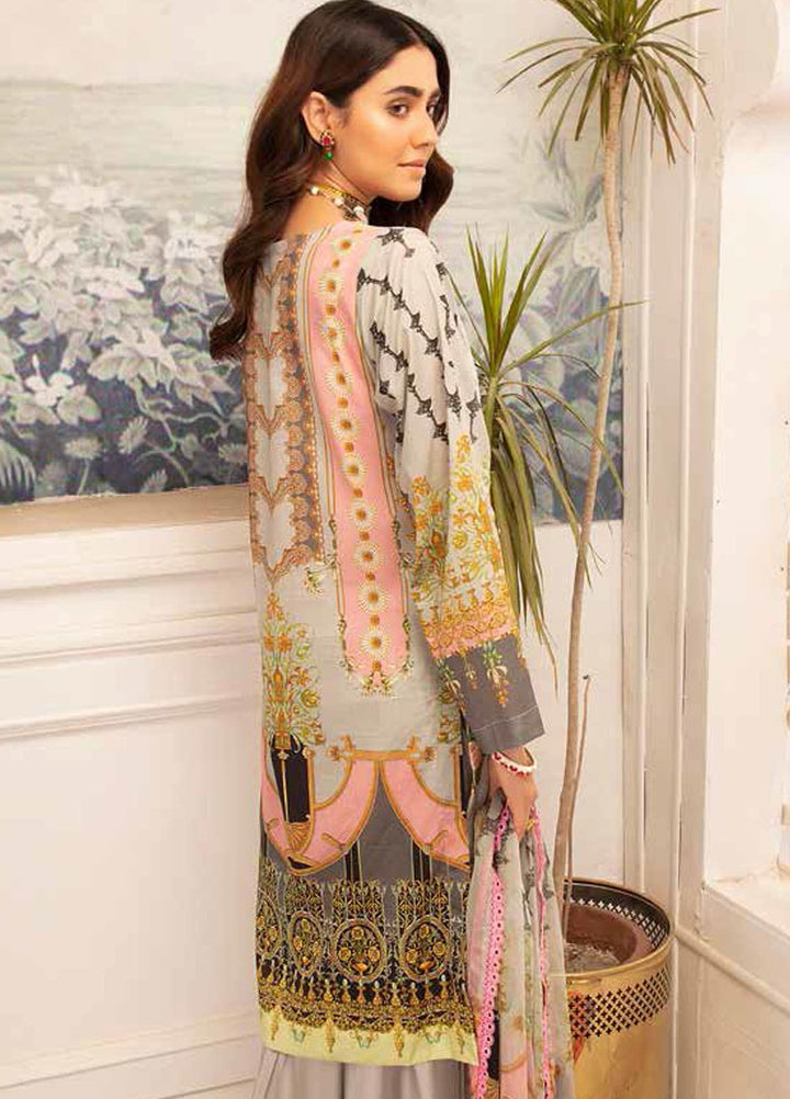 Hoor by Riaz Arts Embroidered Lawn Suits Unstitched 3 Piece RA21H DH-19 - Summer Collection