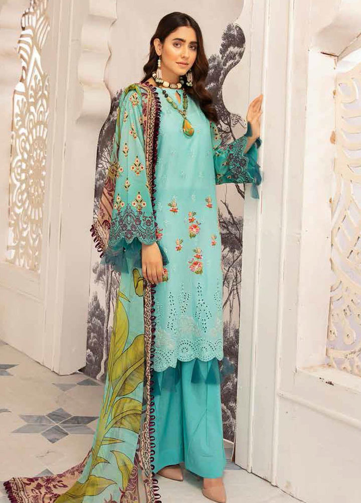 Hoor by Riaz Arts Embroidered Lawn Suits Unstitched 3 Piece RA21H DH-20 - Summer Collection