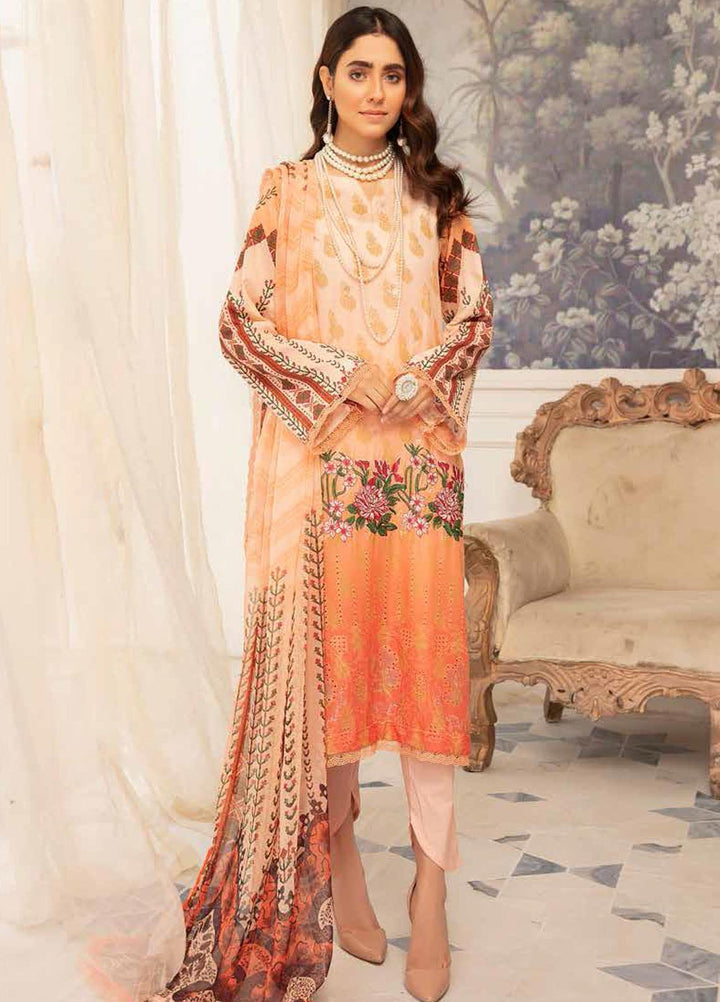 Hoor by Riaz Arts Embroidered Lawn Suits Unstitched 3 Piece RA21H DH-23 - Summer Collection