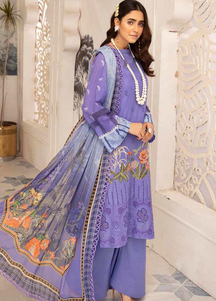 Hoor by Riaz Arts Embroidered Lawn Suits Unstitched 3 Piece RA21H DH-24 - Summer Collection