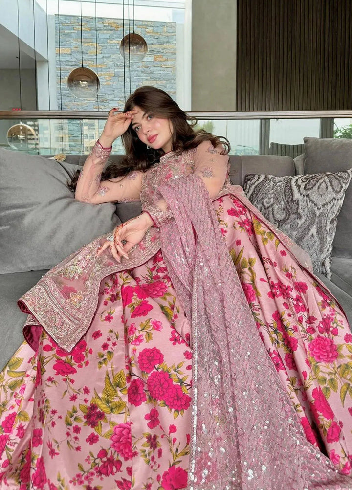 Hussain Rehar Embroidered Net Suits Unstitched 3 Piece HRR24LF Sham - Luxury Collection