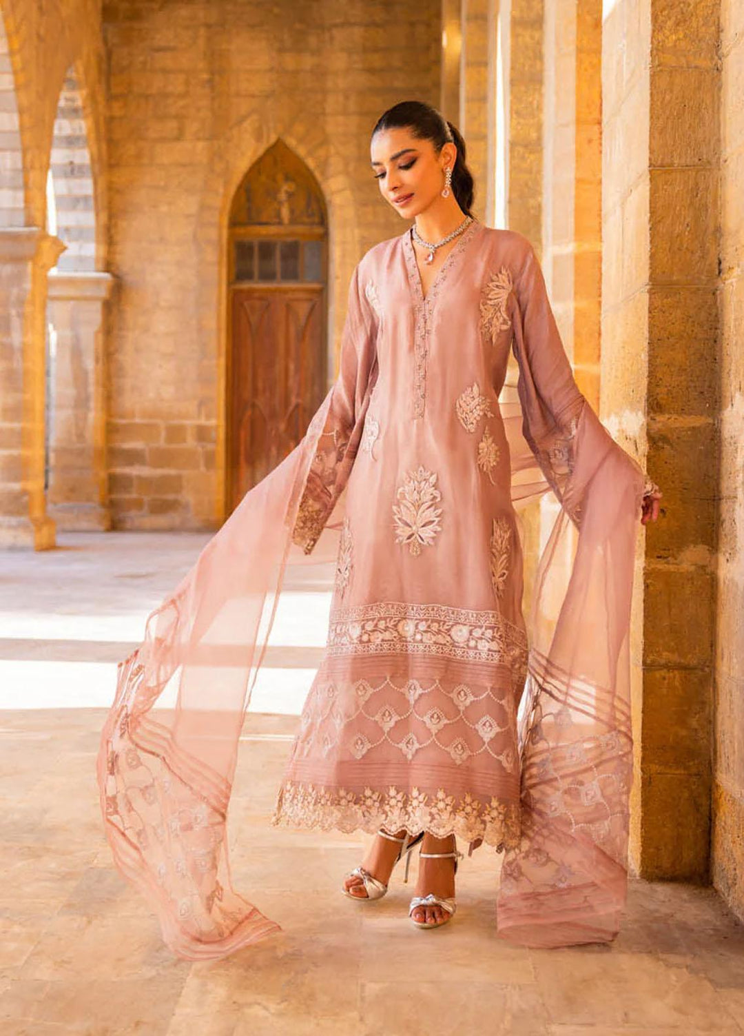Hue Luxury Pret  Raw Silk 3 Piece Dress HUE23AF MILA