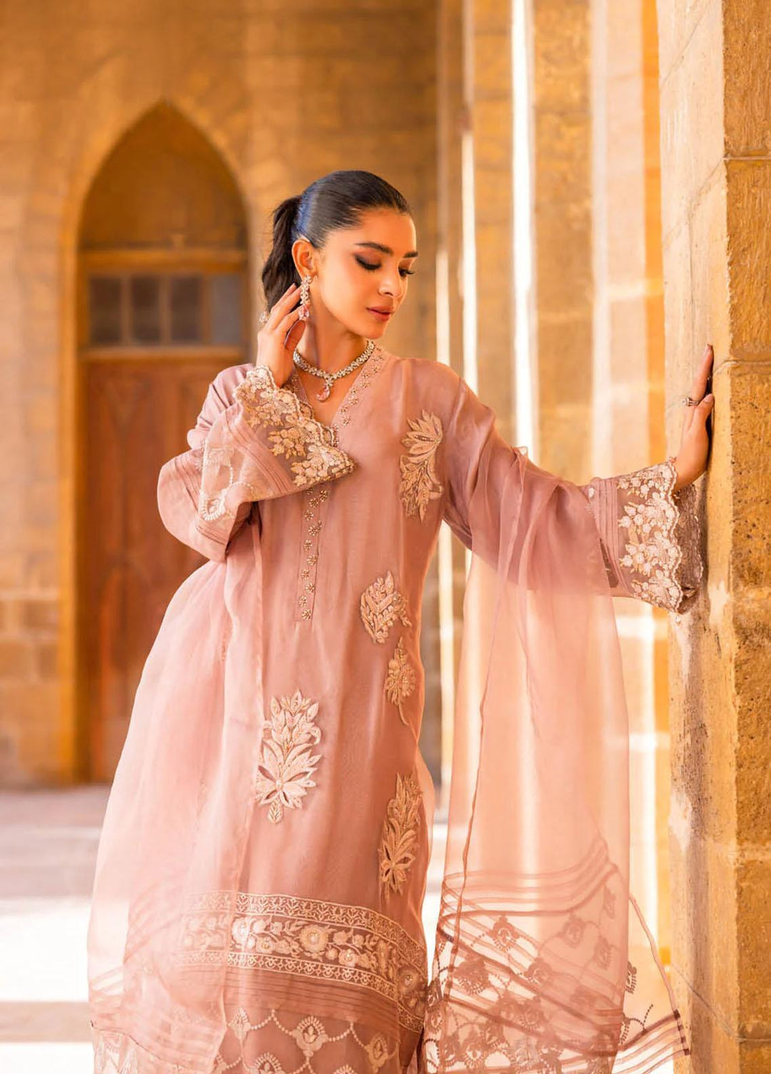 Hue Luxury Pret  Raw Silk 3 Piece Dress HUE23AF MILA