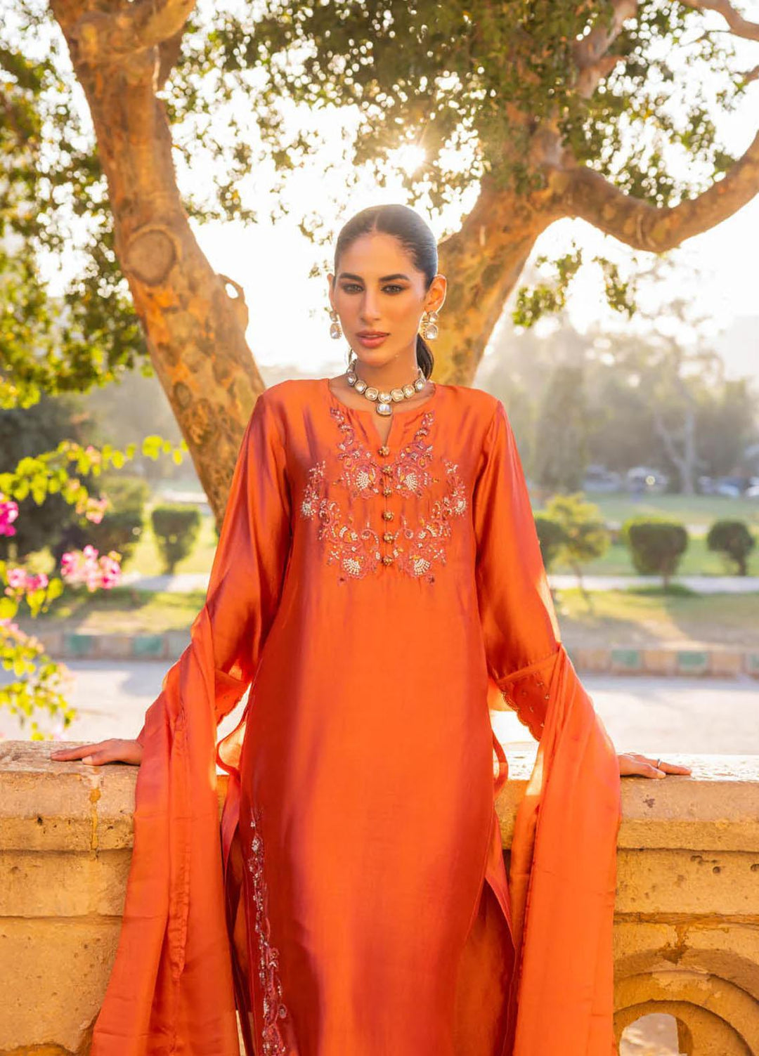 Hue Luxury Pret  Silk 3 Piece Dress HUE23AF AATISH