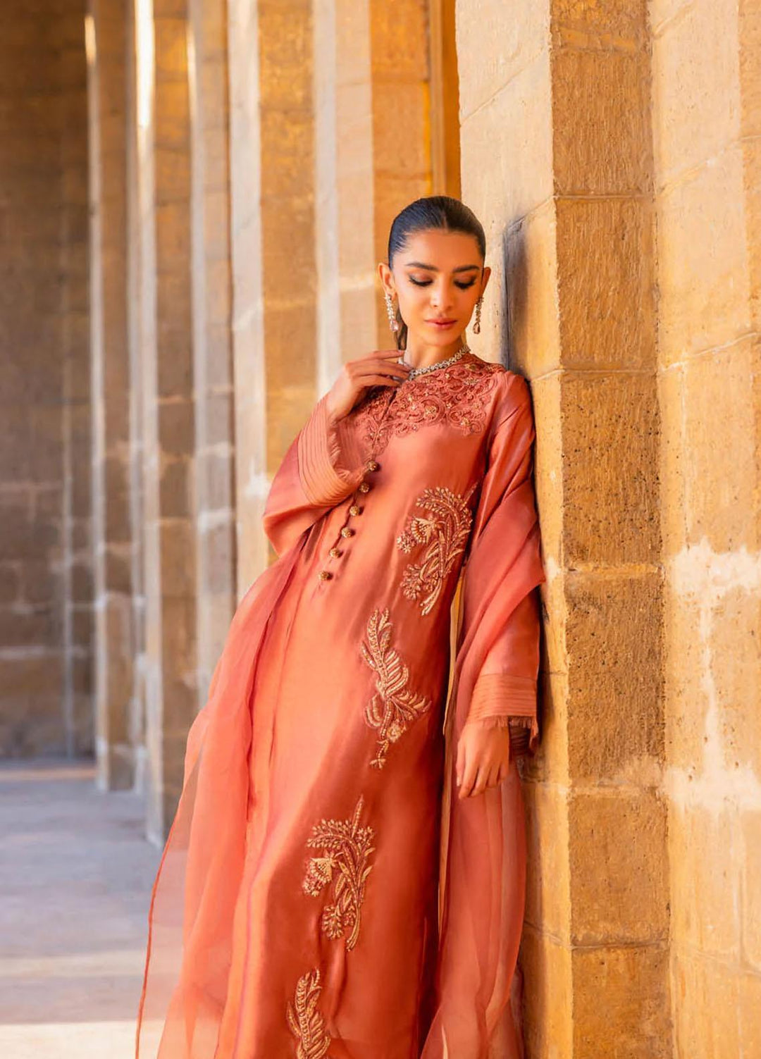 Hue Luxury Pret  Silk 3 Piece Dress HUE23AF RAINAH
