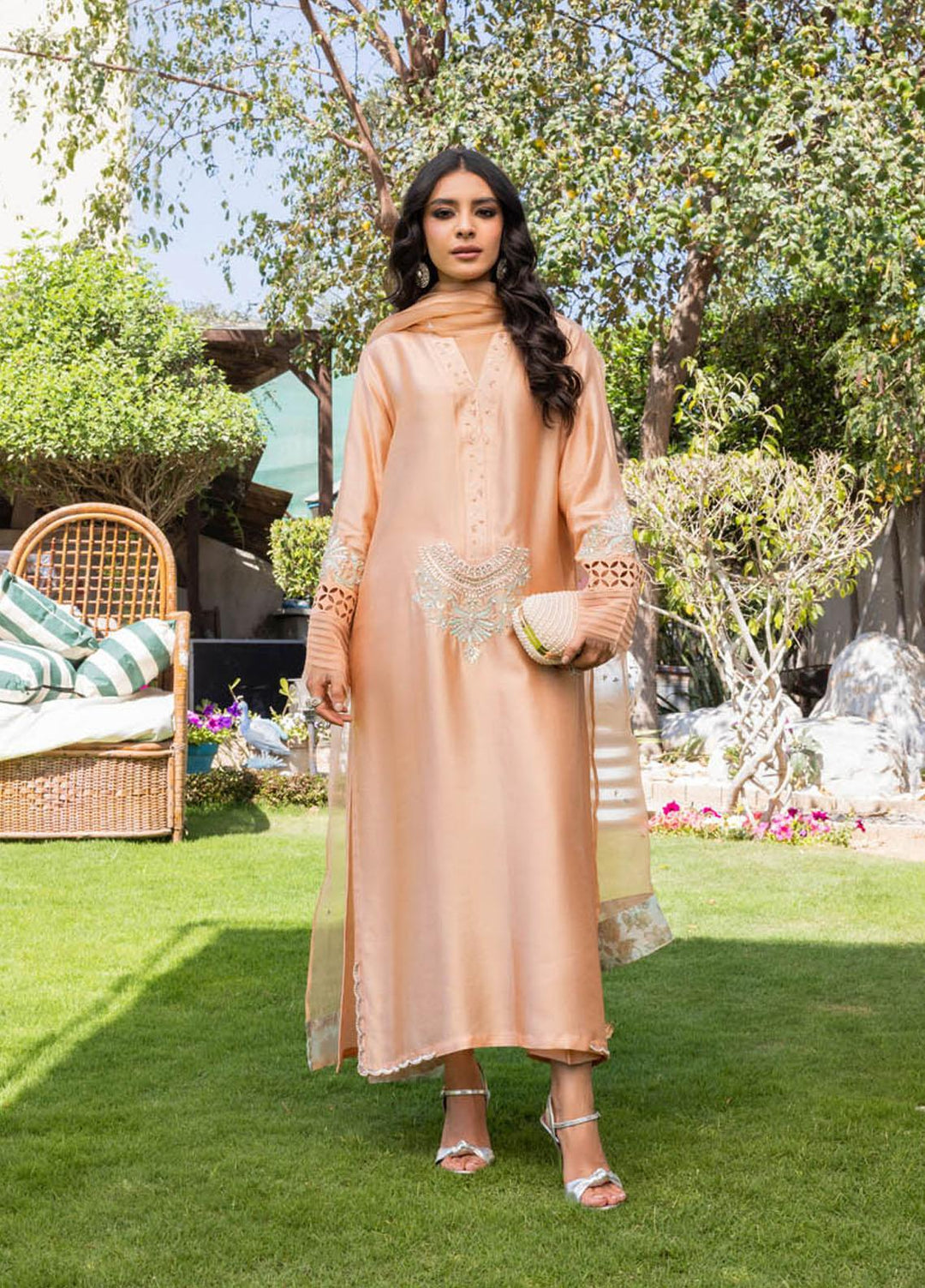 Hue Luxury Pret  Silk 3 Piece Dress HUE23ME ZOE