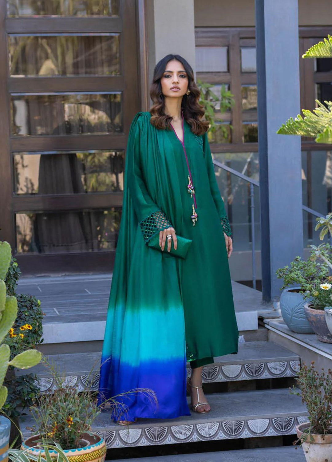 Hue Luxury Pret  Silk 3 Piece Dress HUE23ME LYLA