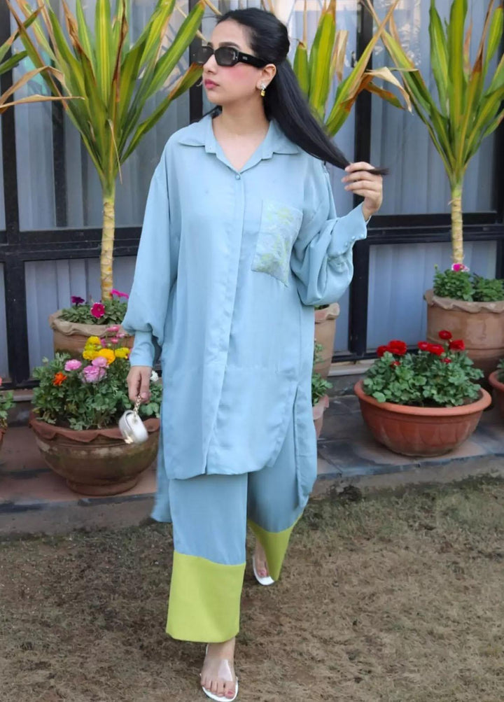 Hues Atelier Pret Western Grip 2 Piece Suit HA23B Blue Daisey