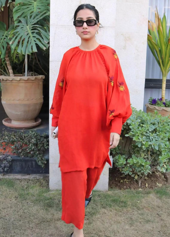 Hues Atelier Pret Western Grip 2 Piece Suit HA23B Boho Orange