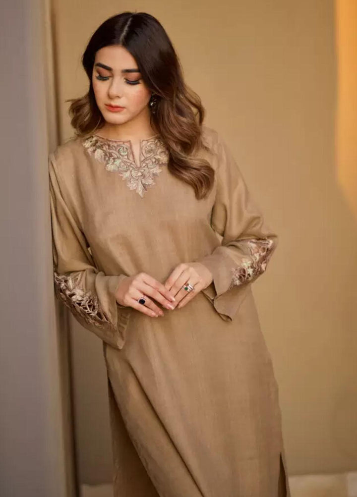 Hues Atelier Pret Embroidered Pashmina Kurti HA23B Pashmina Kurta