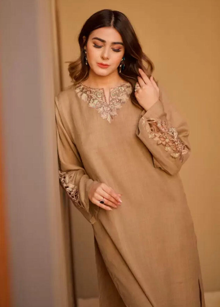 Hues Atelier Pret Embroidered Pashmina Kurti HA23B Pashmina Kurta