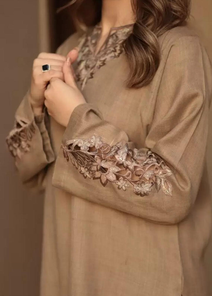 Hues Atelier Pret Embroidered Pashmina Kurti HA23B Pashmina Kurta