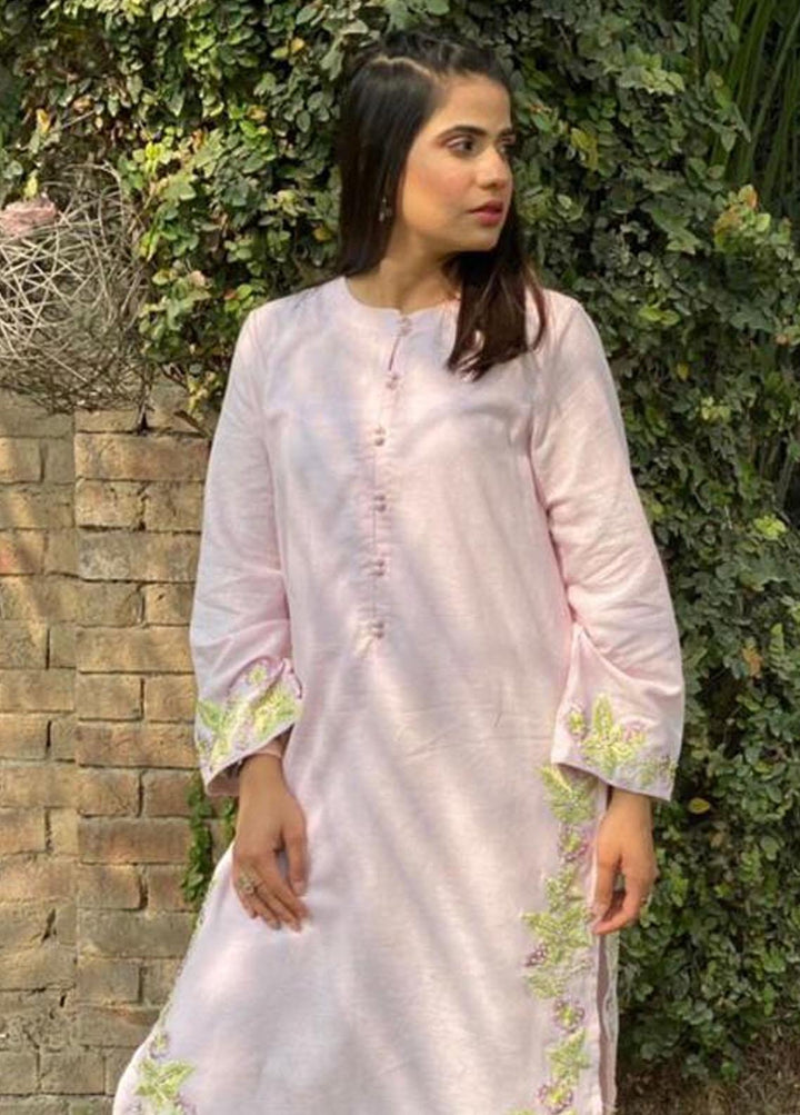 Hues Atelier Pret Casual Cotton Kurti HA23B Pastel Pink Sheesha
