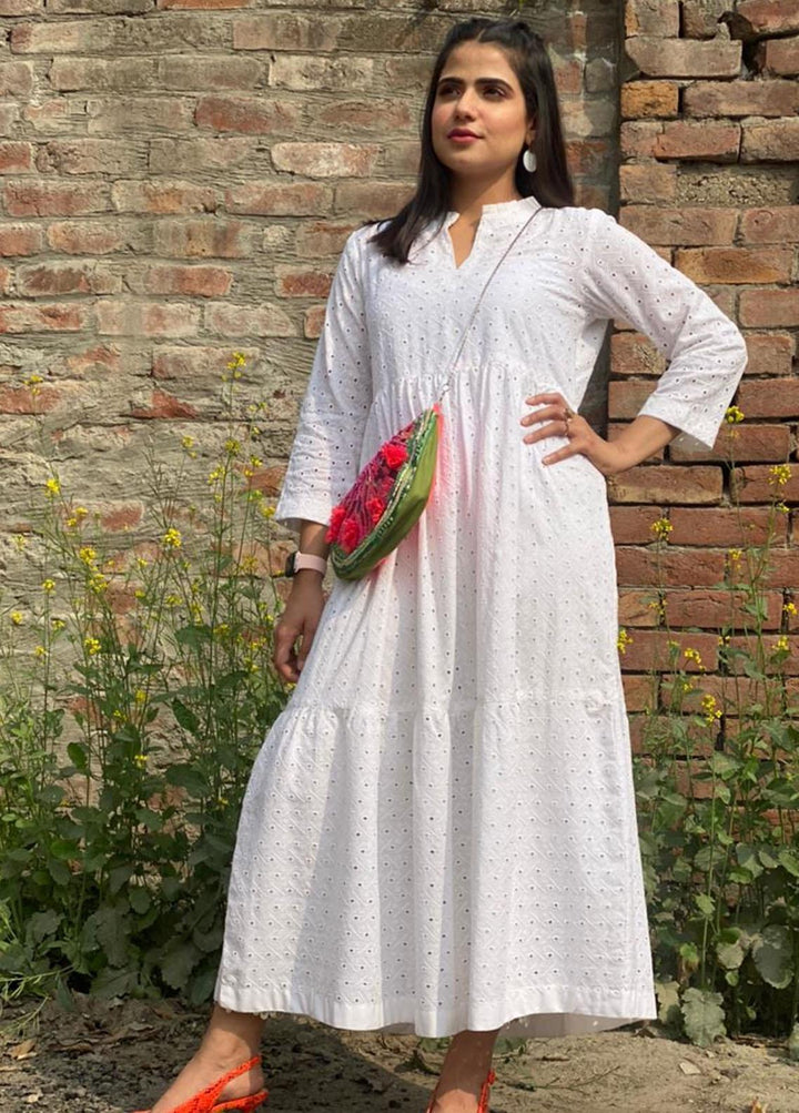 Hues Atelier Pret Casual Chikankari 1 Piece HA23B White Gypsy