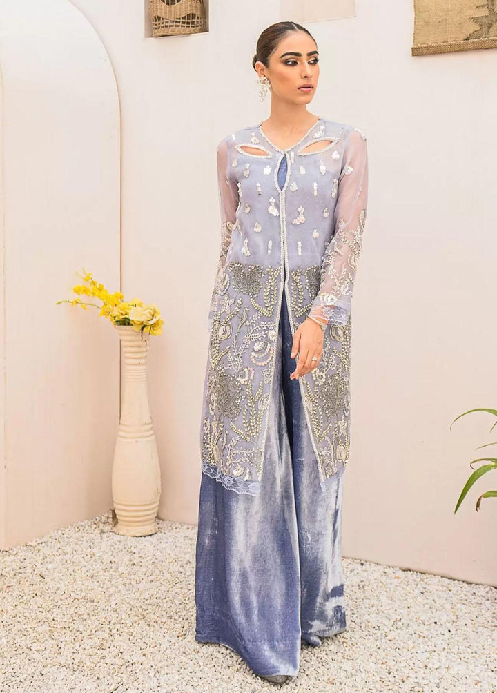 Hues Atelier Pret Embroidered Organza 3 Piece Suit HA23LF Fiya