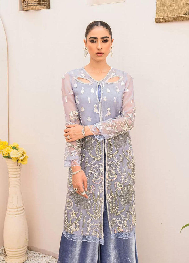 Hues Atelier Pret Embroidered Organza 3 Piece Suit HA23LF Fiya