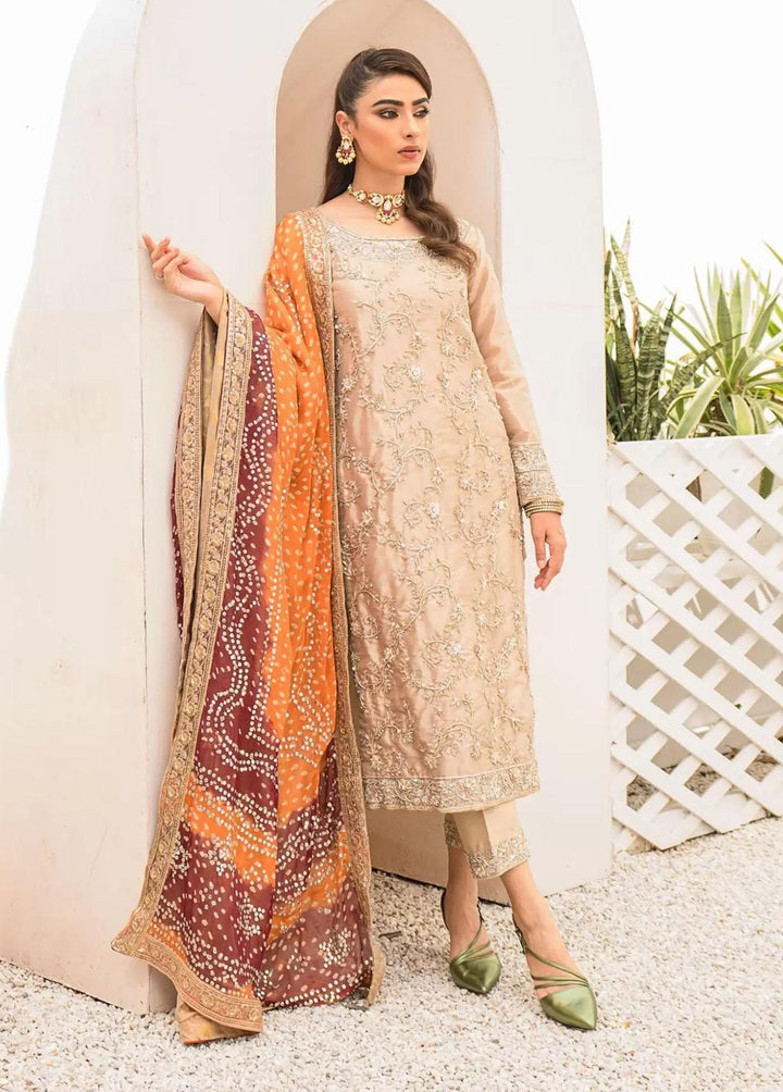Hues Atelier Pret Embroidered Tissue 3 Piece Suit HA23LF Norah