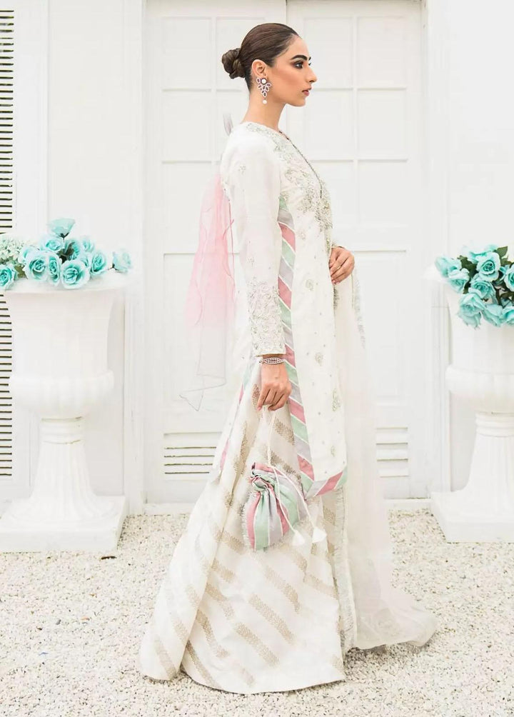 Hues Atelier Pret Embroidered Raw Silk 3 Piece Suit HA23LF Rania