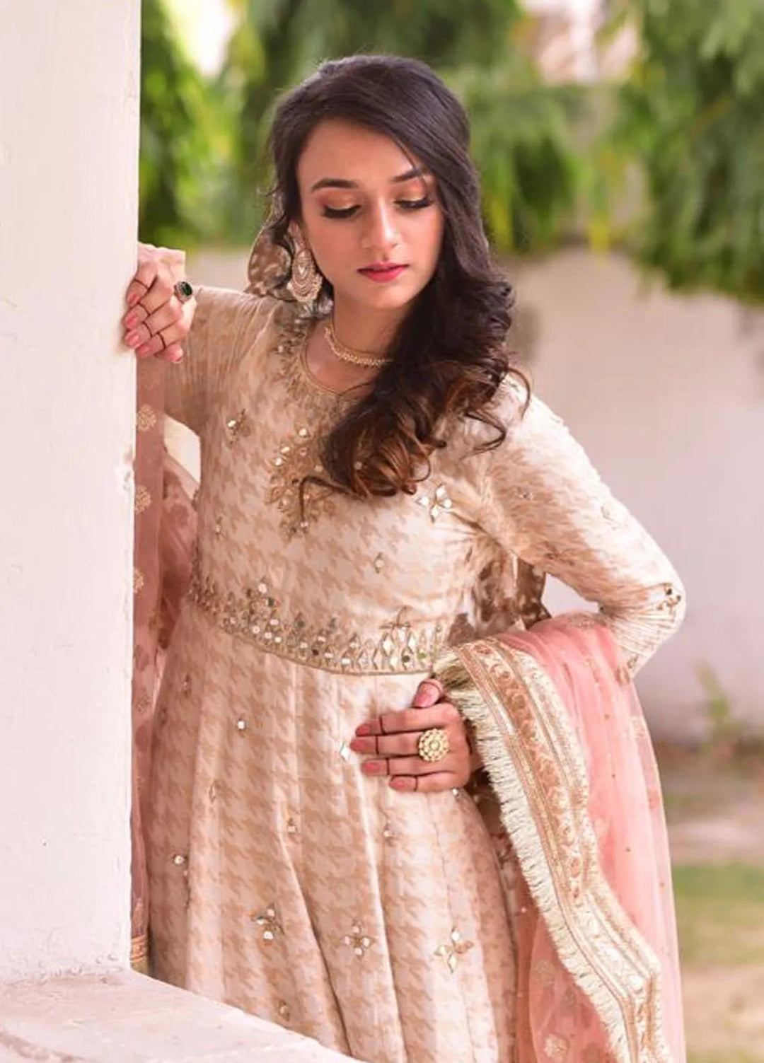 Hues Atelier Pret Embroidered Cotton Net 2 Piece Suit Sheesha Formal Pishwas