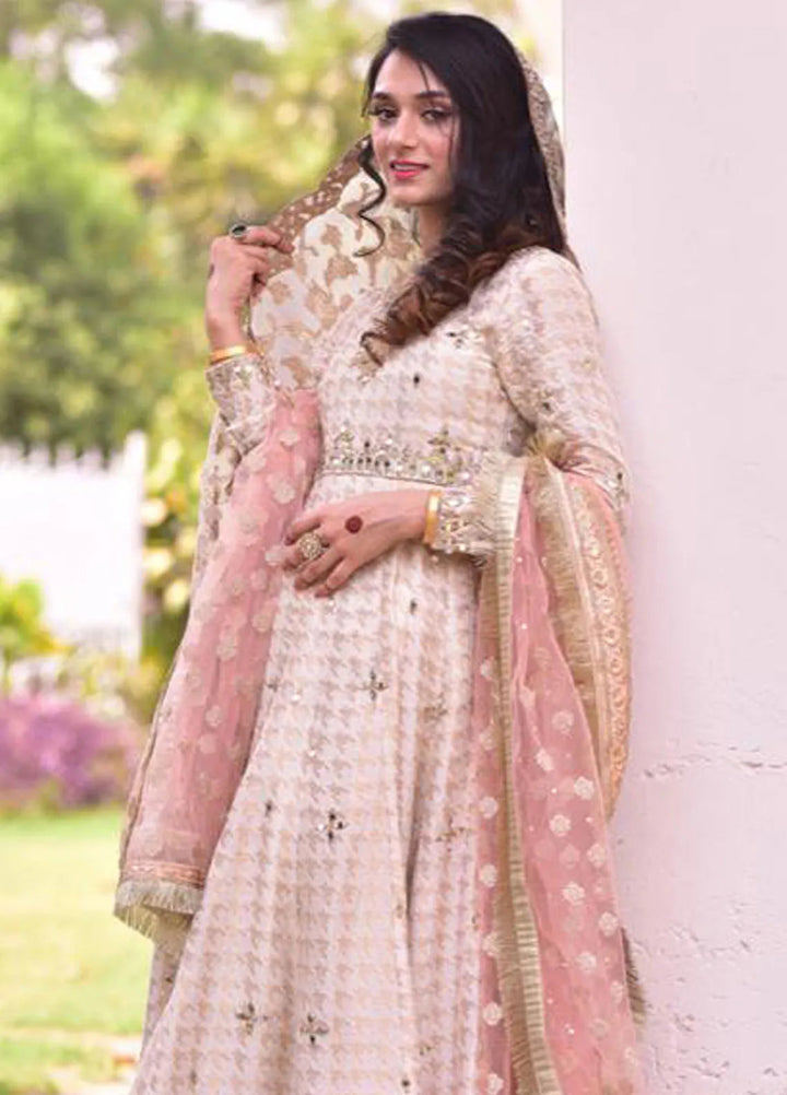 Hues Atelier Pret Embroidered Cotton Net 2 Piece Suit Sheesha Formal Pishwas