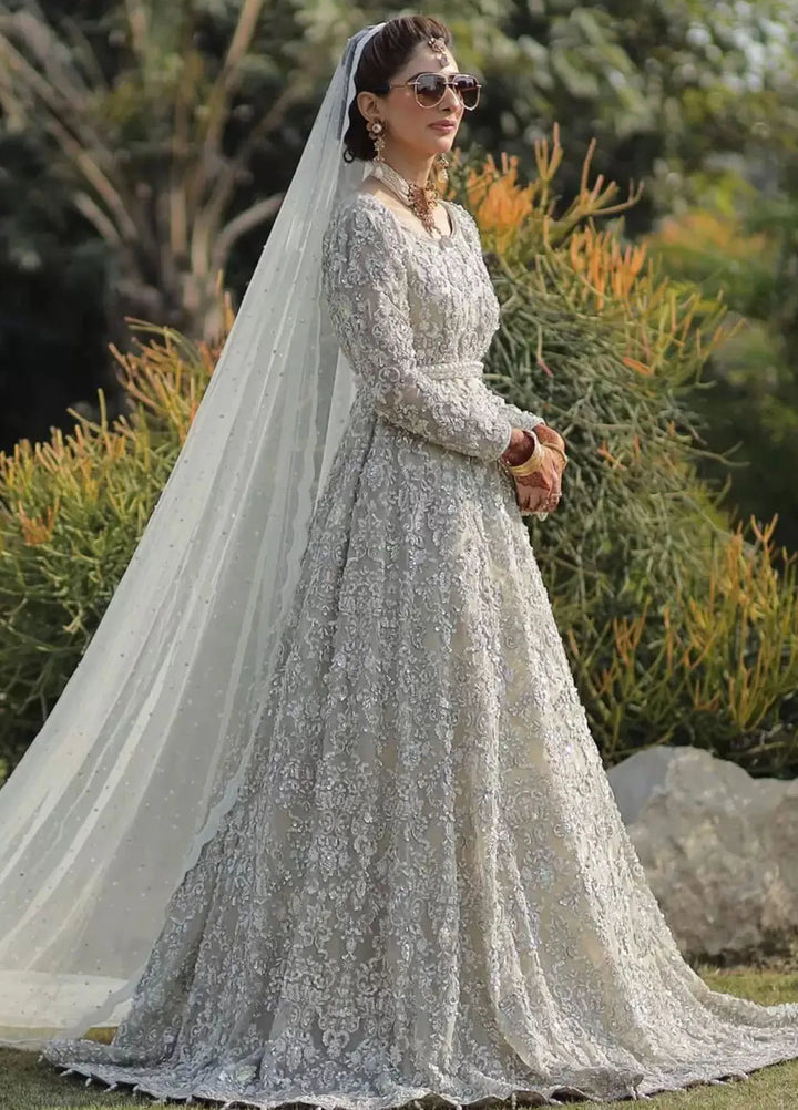 Hues Atelier Pret Embroidered Net 2 Piece Suit Ivory Bridal