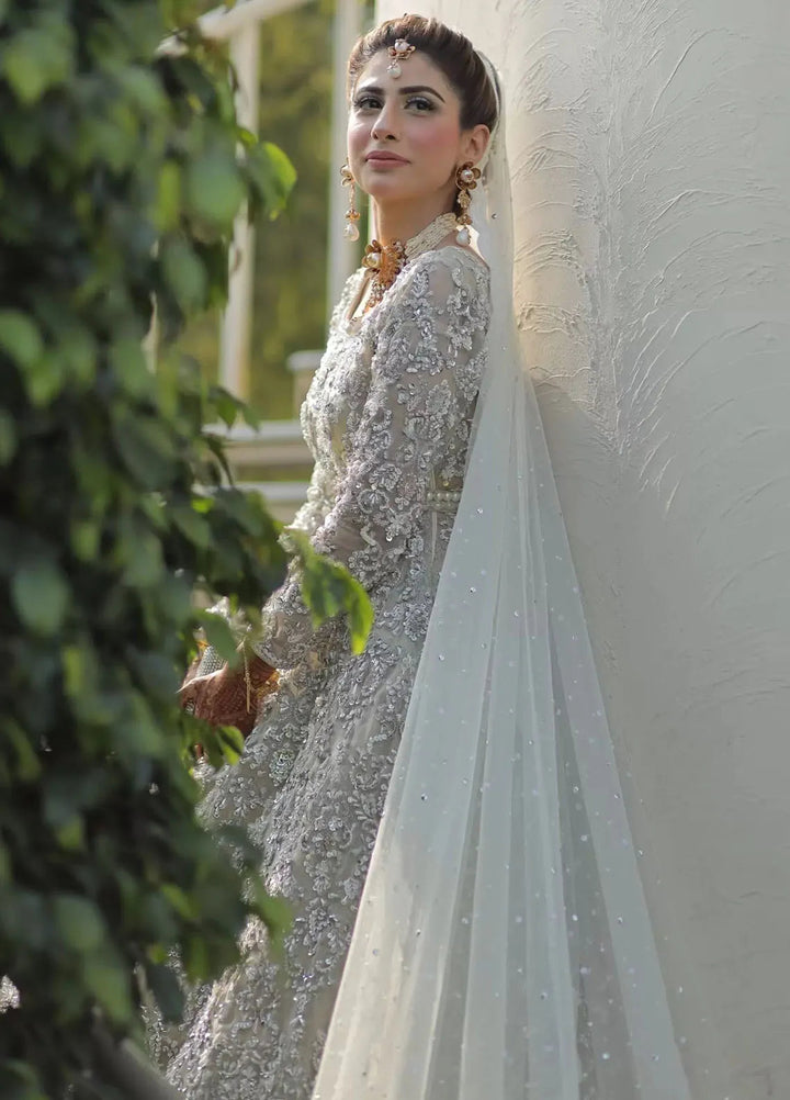 Hues Atelier Pret Embroidered Net 2 Piece Suit Ivory Bridal