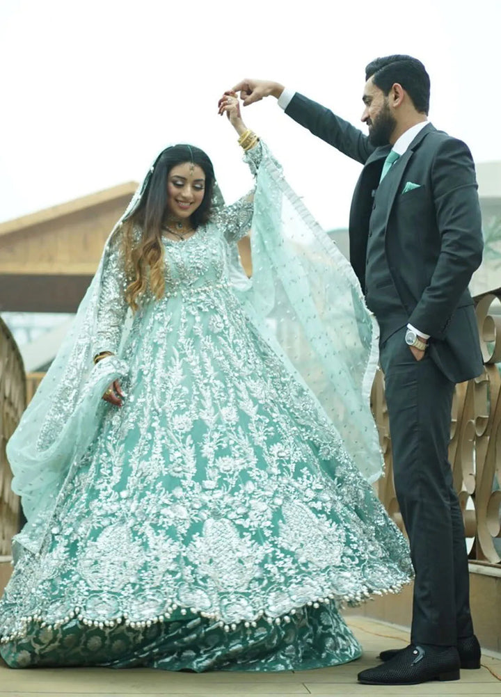 Hues Atelier Pret Embroidered Net 3 Piece Suit Ombere Bridal