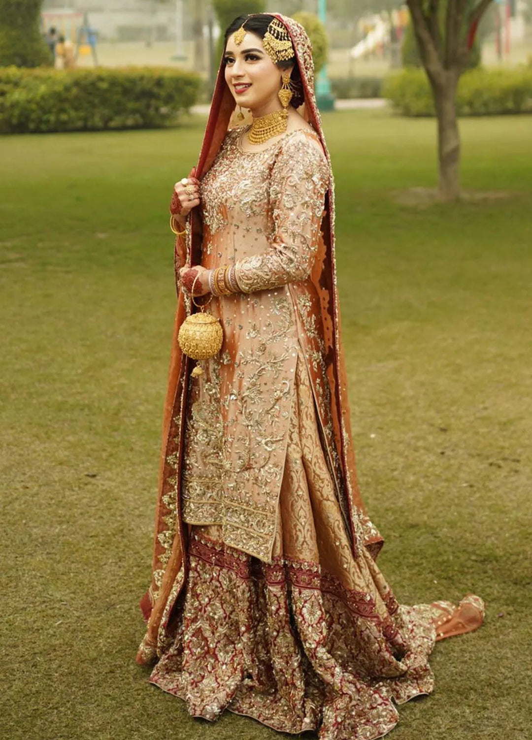 Hues Atelier Pret Embroidered tissue 3 Piece Suit Regal Bridal