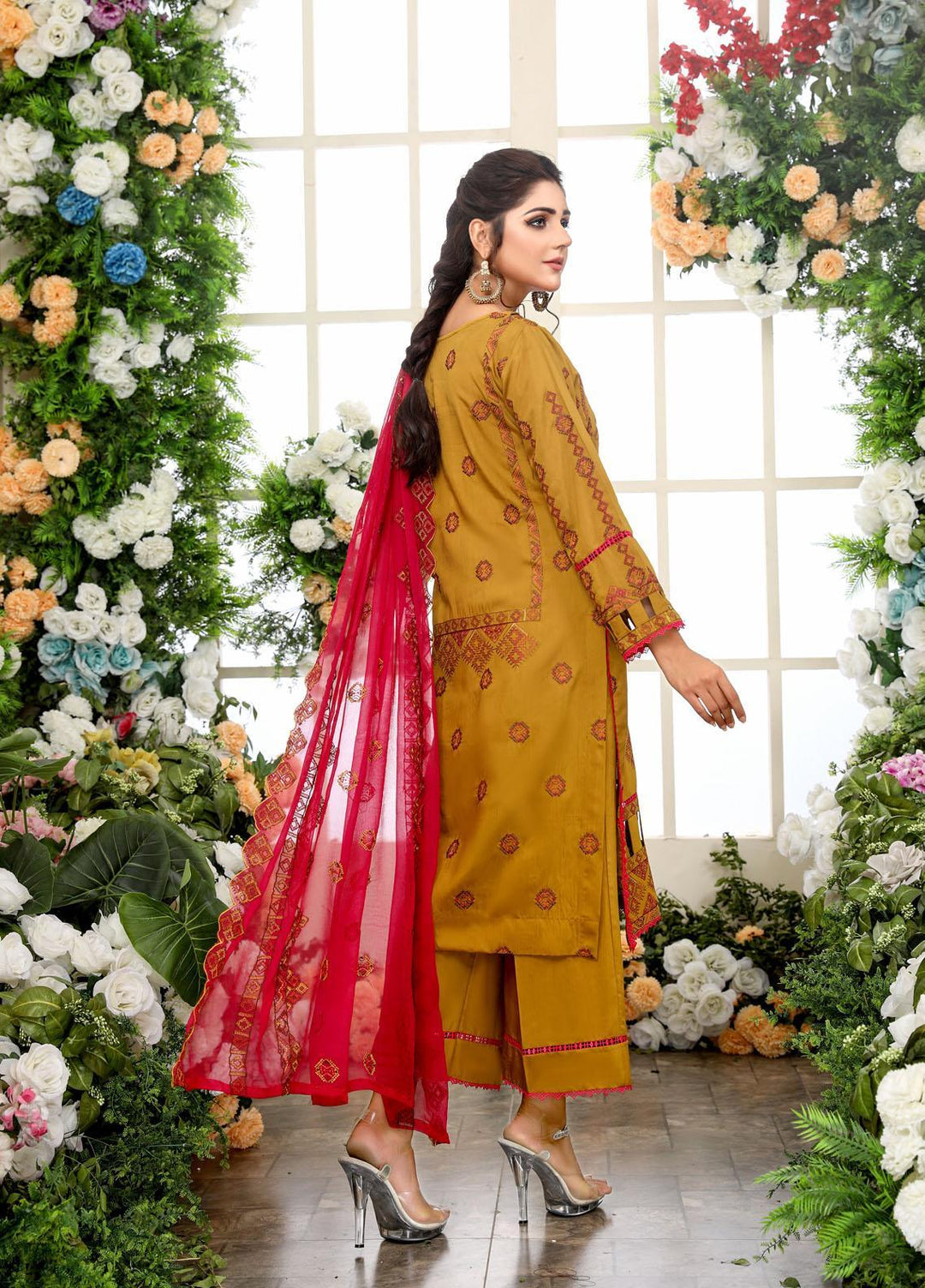 Hues by Humdum Embroidered Viscose Suits Unstitched 3 Piece HD22H 04 - Winter Collection