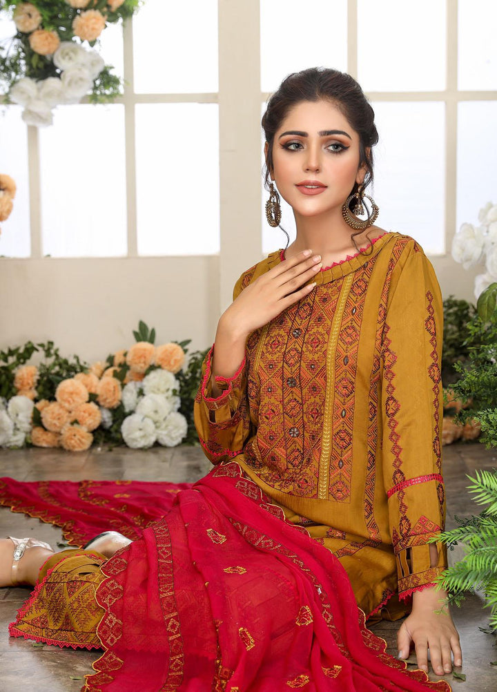 Hues by Humdum Embroidered Viscose Suits Unstitched 3 Piece HD22H 04 - Winter Collection
