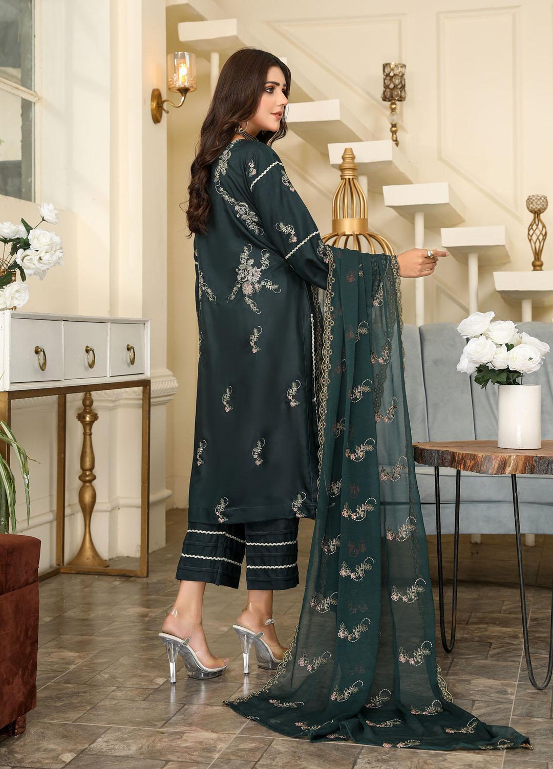 Hues by Humdum Embroidered Viscose Suits Unstitched 3 Piece HD22H 07 - Winter Collection