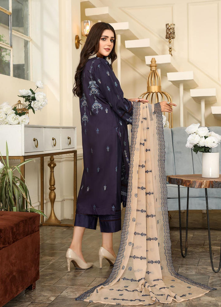Hues by Humdum Embroidered Viscose Suits Unstitched 3 Piece HD22H 09 - Winter Collection