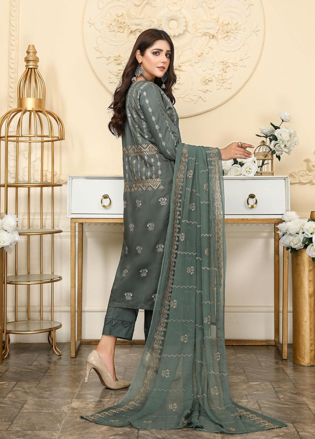 Hues by Humdum Embroidered Viscose Suits Unstitched 3 Piece HD22H 10 - Winter Collection