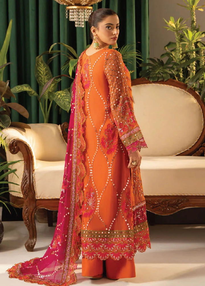 Humdum Embroidered Chiffon Suits Unstitched 3 Piece HD25LFS D-07 - Formals Collection