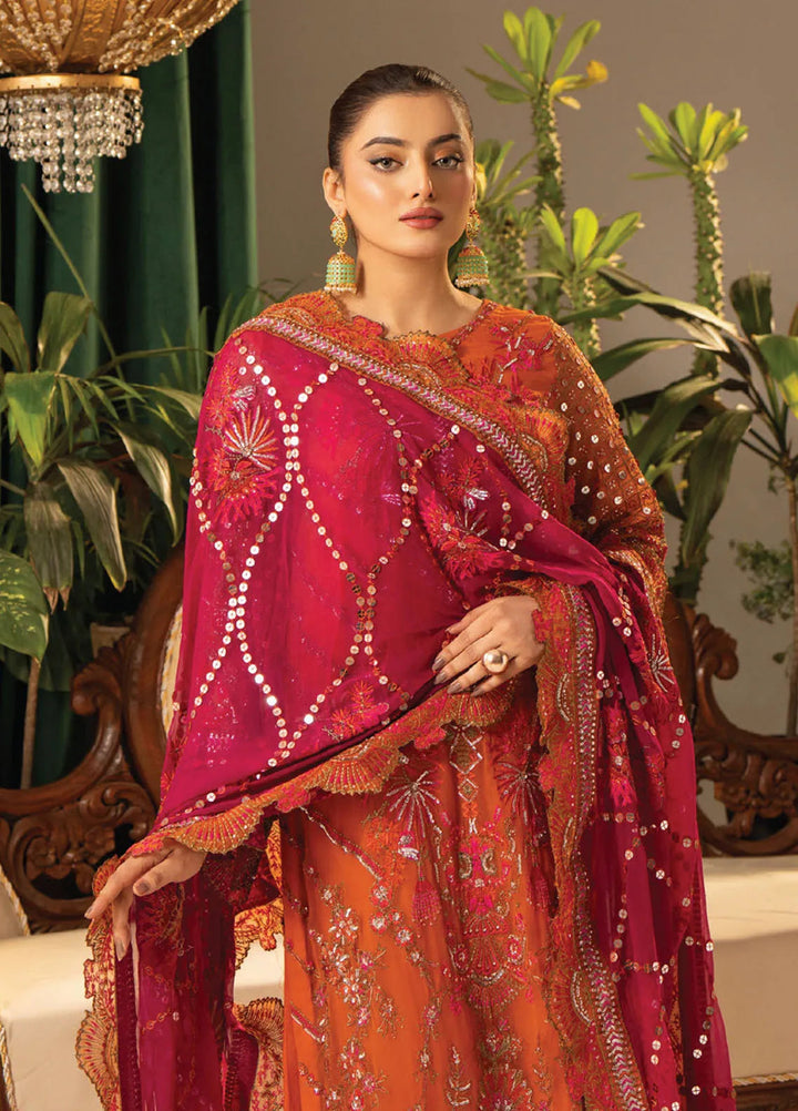 Humdum Embroidered Chiffon Suits Unstitched 3 Piece HD25LFS D-07 - Formals Collection