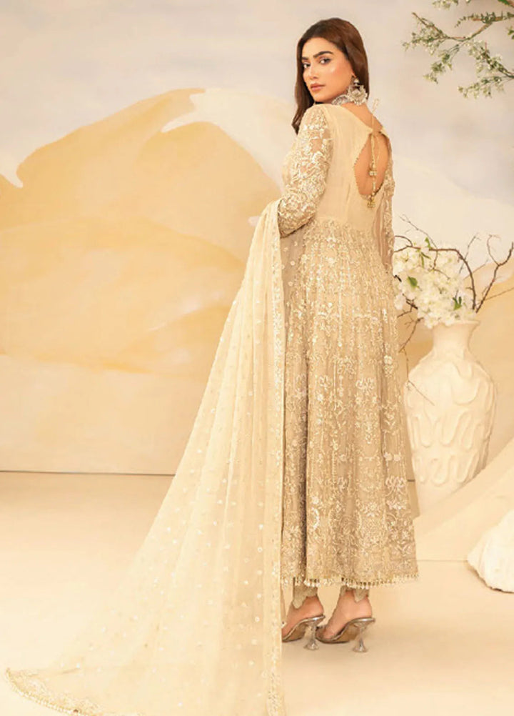 Humdum Embroidered Net Suits Unstitched 3 Piece HD25LFS D-02 - Formals Collection