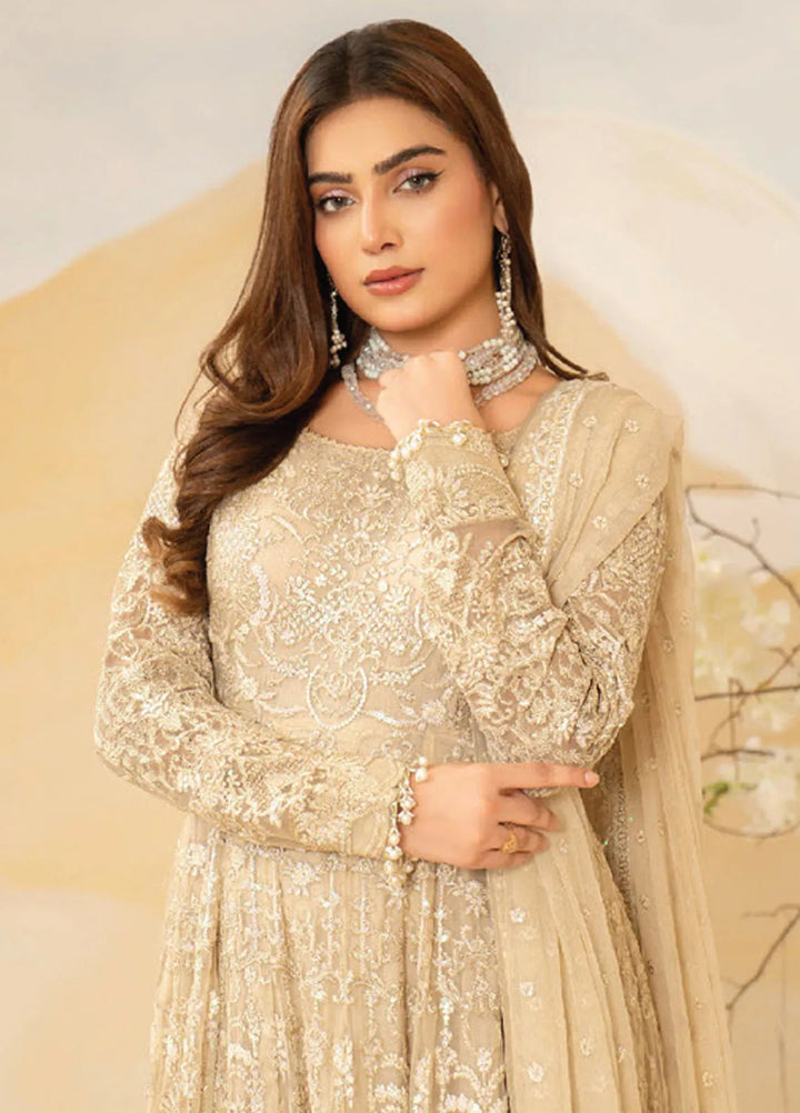 Humdum Embroidered Net Suits Unstitched 3 Piece HD25LFS D-02 - Formals Collection