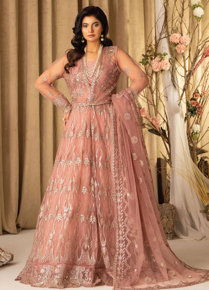 Humdum Embroidered Net Suits Unstitched 4 Piece HD25LFD D-09 - Formals Collection