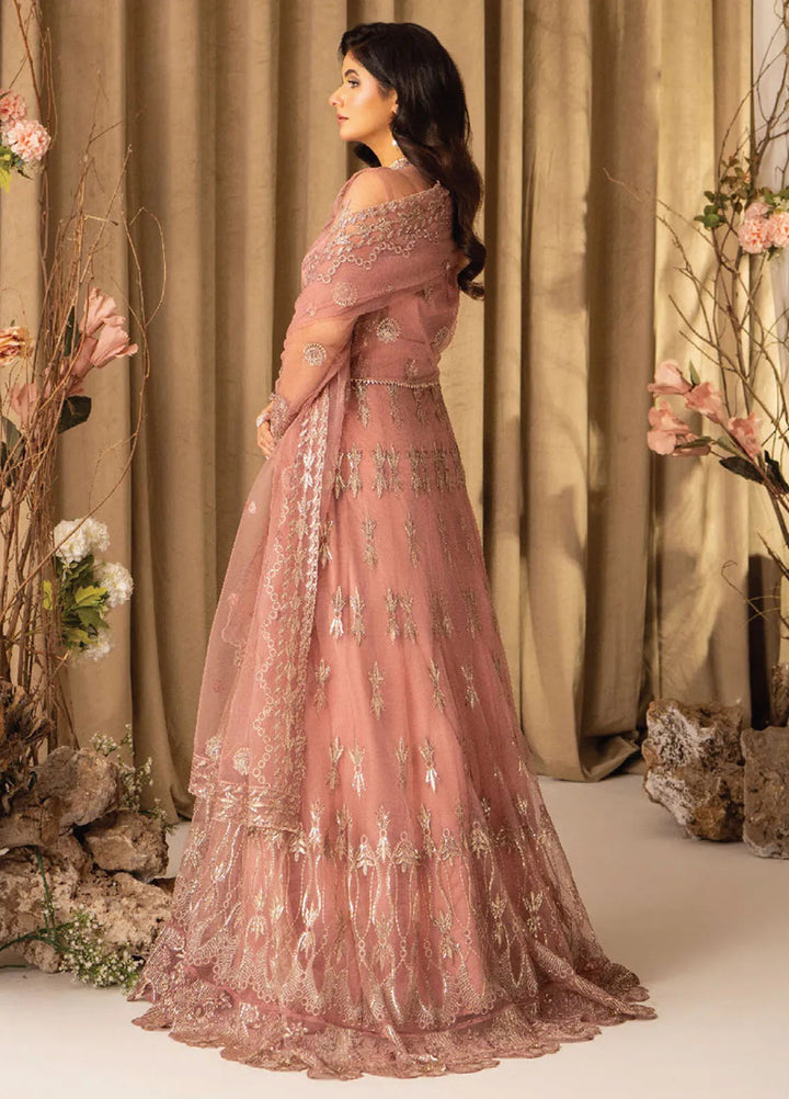 Humdum Embroidered Net Suits Unstitched 4 Piece HD25LFD D-09 - Formals Collection