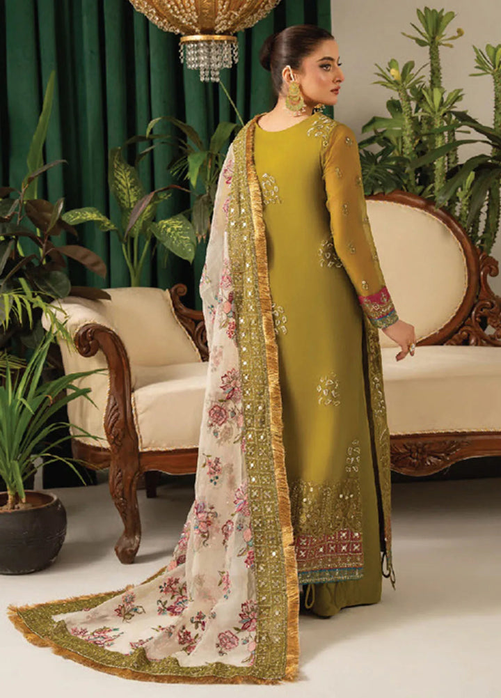 Humdum Embroidered Organza Suits Unstitched 3 Piece HD25LFS D-01 - Formals Collection