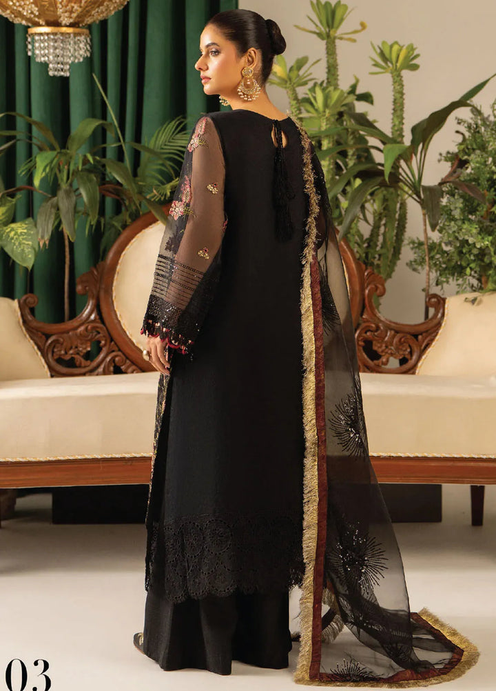 Humdum Embroidered Organza Suits Unstitched 3 Piece HD25LFS D-03 - Formals Collection