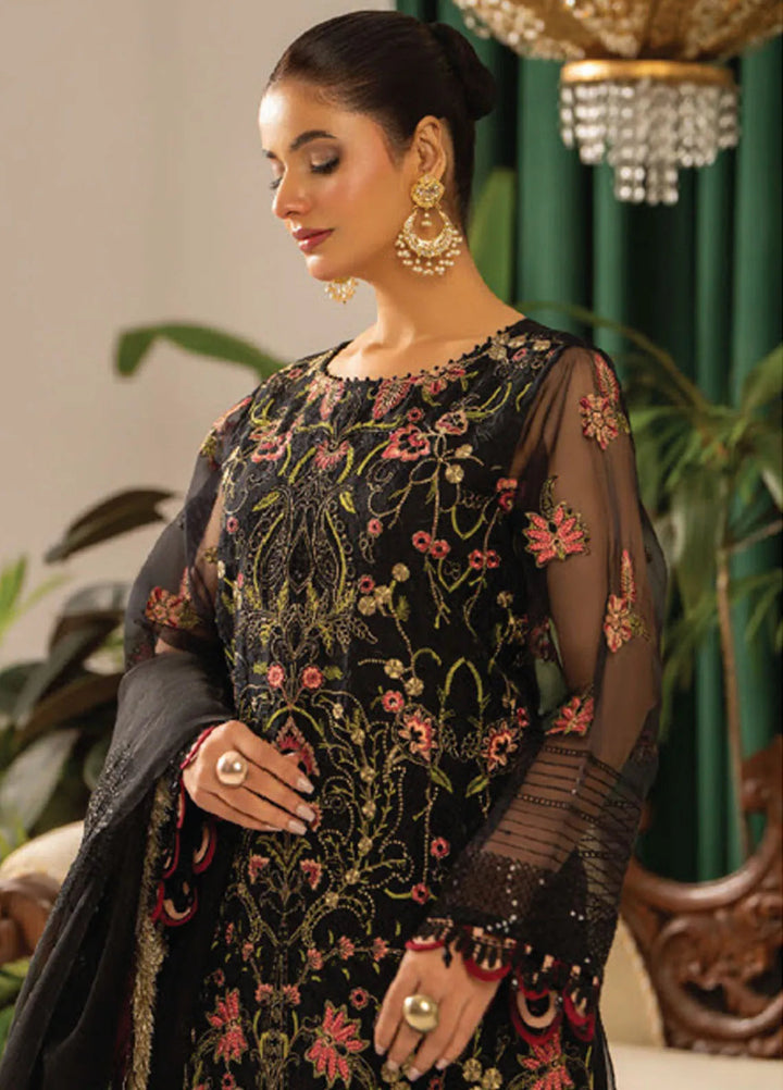 Humdum Embroidered Organza Suits Unstitched 3 Piece HD25LFS D-03 - Formals Collection