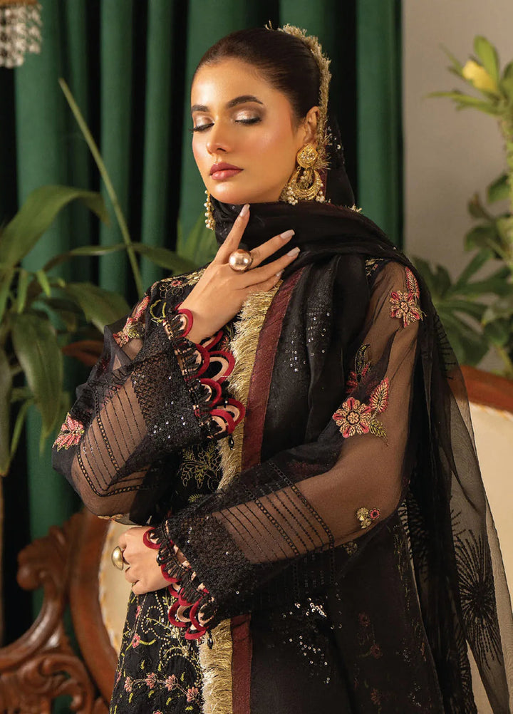 Humdum Embroidered Organza Suits Unstitched 3 Piece HD25LFS D-03 - Formals Collection