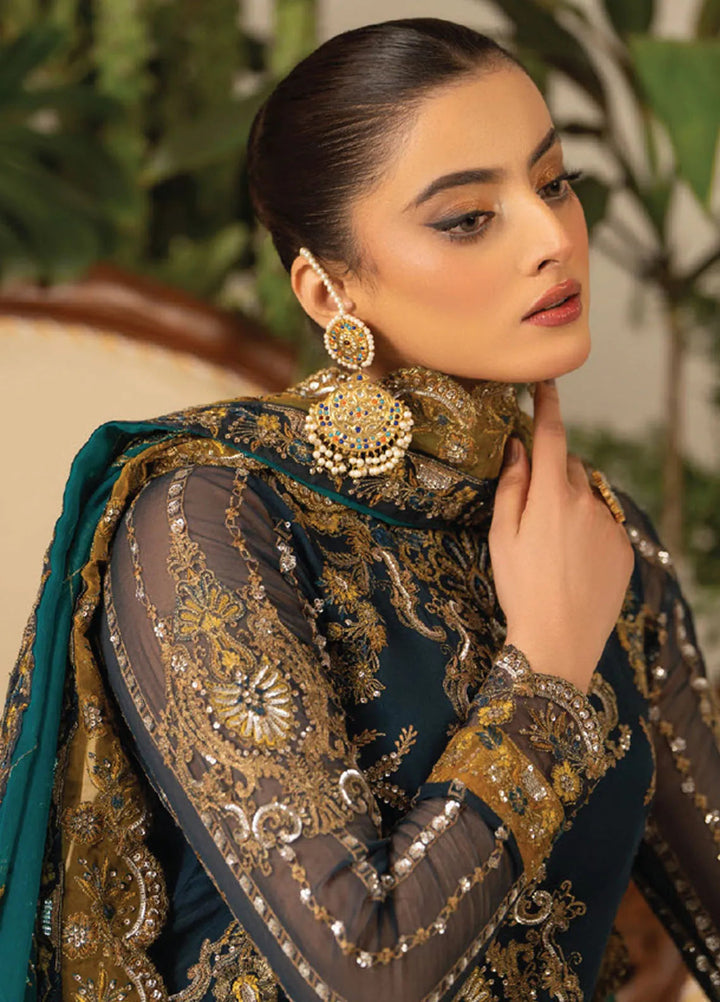 Humdum Embroidered Organza Suits Unstitched 3 Piece HD25LFS D-04 - Formals Collection