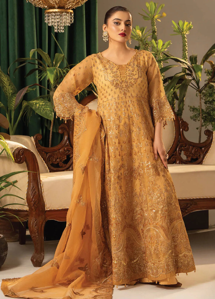 Humdum Embroidered Organza Suits Unstitched 3 Piece HD25LFS D-05 - Formals Collection