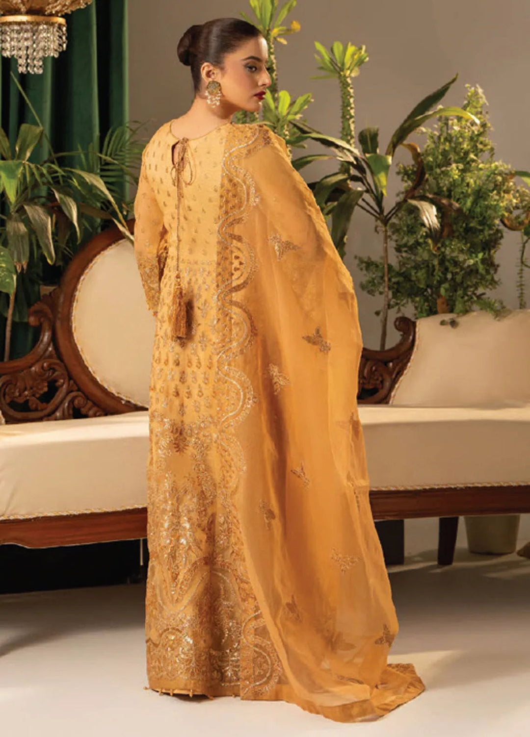 Humdum Embroidered Organza Suits Unstitched 3 Piece HD25LFS D-05 - Formals Collection