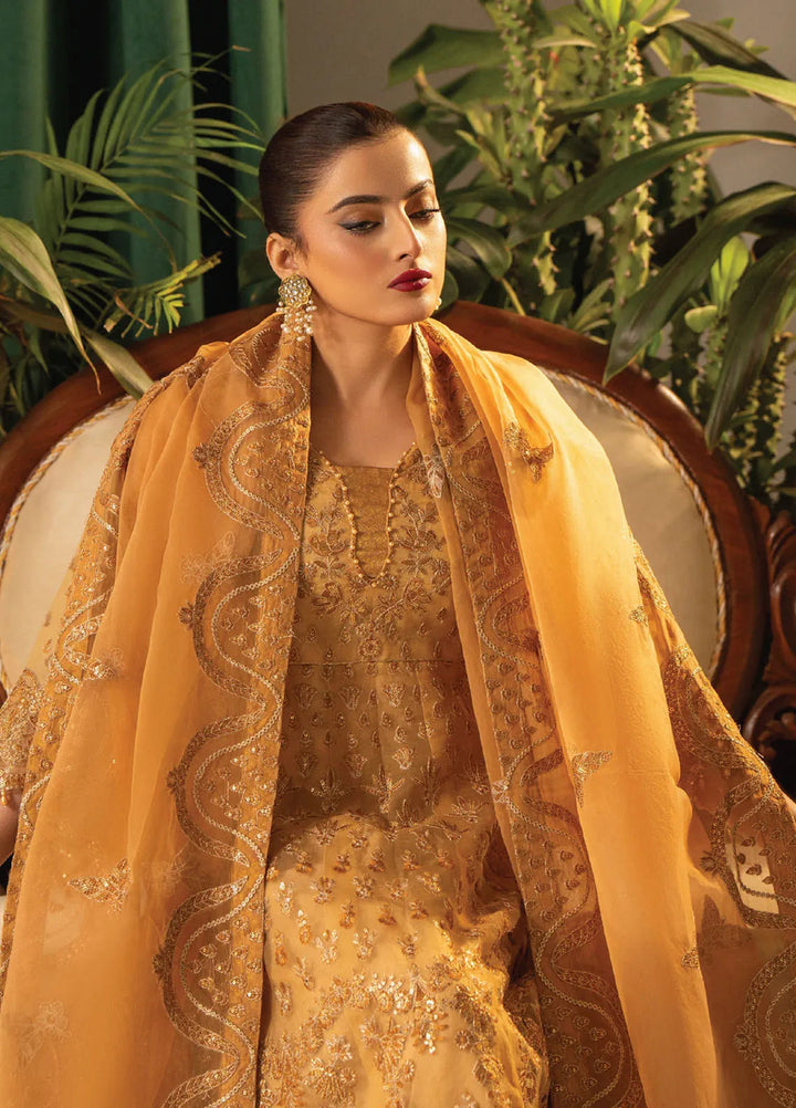Humdum Embroidered Organza Suits Unstitched 3 Piece HD25LFS D-05 - Formals Collection