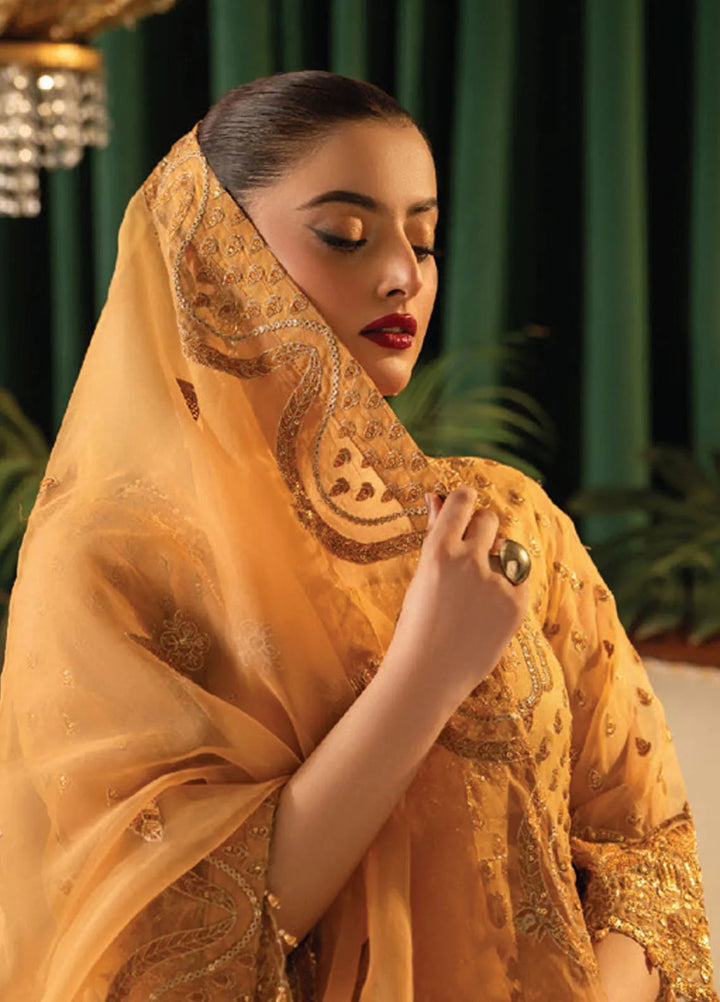 Humdum Embroidered Organza Suits Unstitched 3 Piece HD25LFS D-05 - Formals Collection