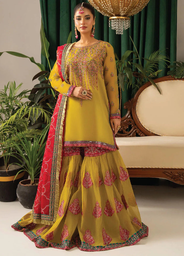 Humdum Embroidered Organza Suits Unstitched 3 Piece HD25LFS D-06 - Formals Collection