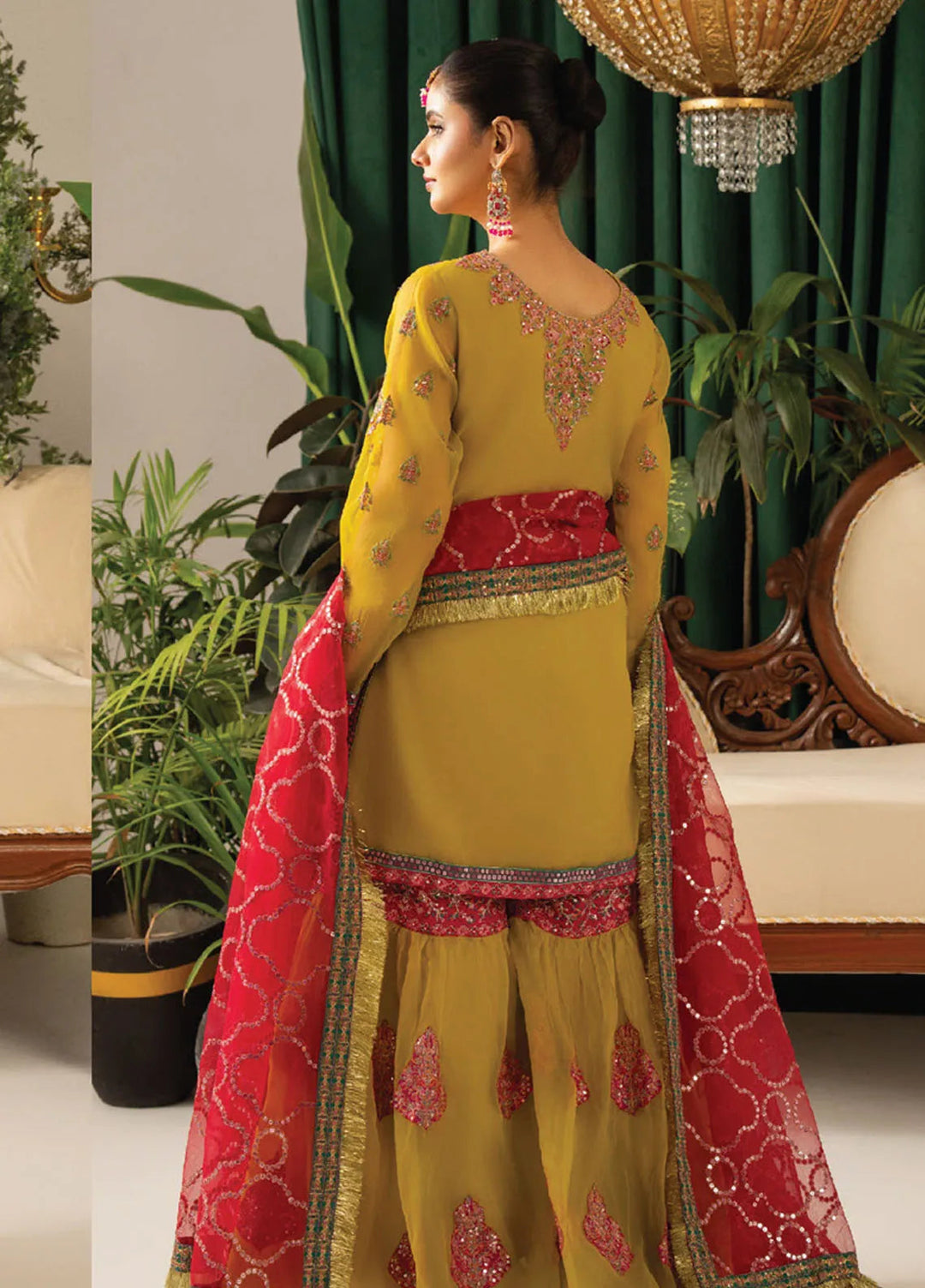 Humdum Embroidered Organza Suits Unstitched 3 Piece HD25LFS D-06 - Formals Collection